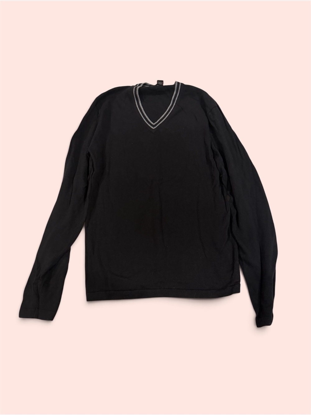 Michael Kors Black Crewneck Sweater with Contrast Stripe
